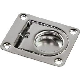 Ручка палубная потайная 64х54х1 мм нержавеющая сталь подпружиненная (51009)